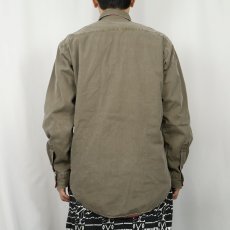 画像3: 80〜90's L.L.Bean USA製 裏地チェック コットンワークシャツ M (3)