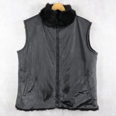 画像2: 90's〜 gicca リバーシブル フェイクファーベスト BLACK XL (2)