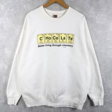 画像2: 90's "C Ho Co La Te" 元素記号プリントスウェット XL (2)