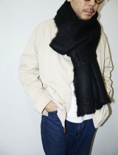 画像1: F.O.G. "Mohair Knit Wide Muffler" Black フリンジ無し (1)