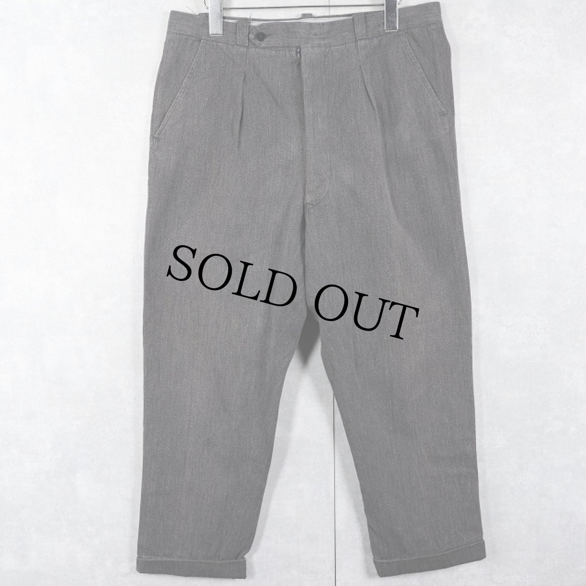 画像1: 60's〜 1タック コットンスラックス W34 (1)