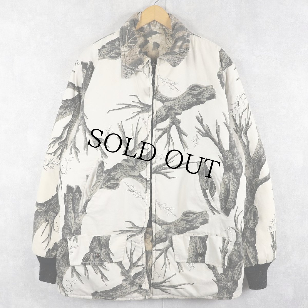 画像1: 90's JOHNSON GARMENT USA製 リアルツリーカモ柄 中綿入り リバーシブルジャケット  (1)