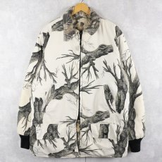 画像1: 90's JOHNSON GARMENT USA製 リアルツリーカモ柄 中綿入り リバーシブルジャケット  (1)