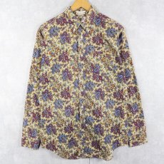 画像1: 60's Shapely ペイズリー柄 ボタンダウンシャツ L (1)