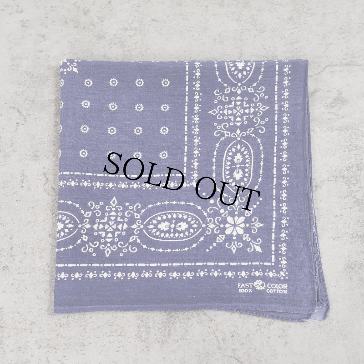 画像1: 60's エレファントブランド USA製 総柄バンダナ 上鼻 (1)