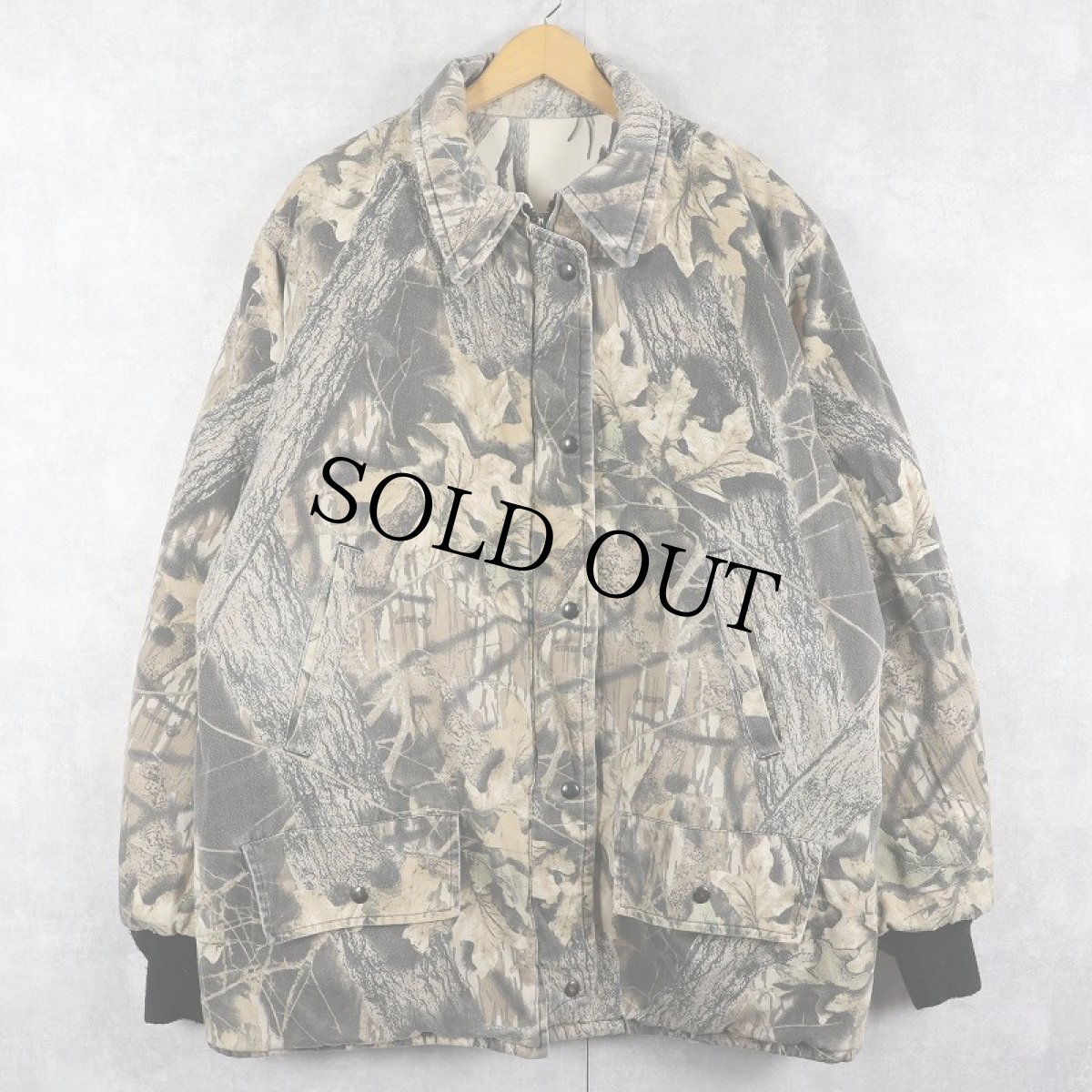 画像2: 90's JOHNSON GARMENT USA製 リアルツリーカモ柄 中綿入り リバーシブルジャケット  (2)