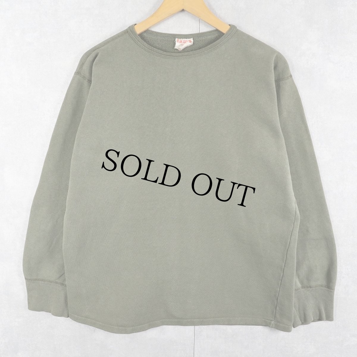 画像2: 70's FRENCH MILITARY インサイドアウト 無地スウェット (2)