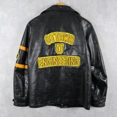 画像2: 70〜80's ROLLY SARAULT パッチ付き キルティングライナー レザースタジャン SIZE38 (2)