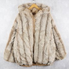 画像1: 80's MARVIN RICHARDS USA製 リバーシブル フェイクファージャケット L (1)