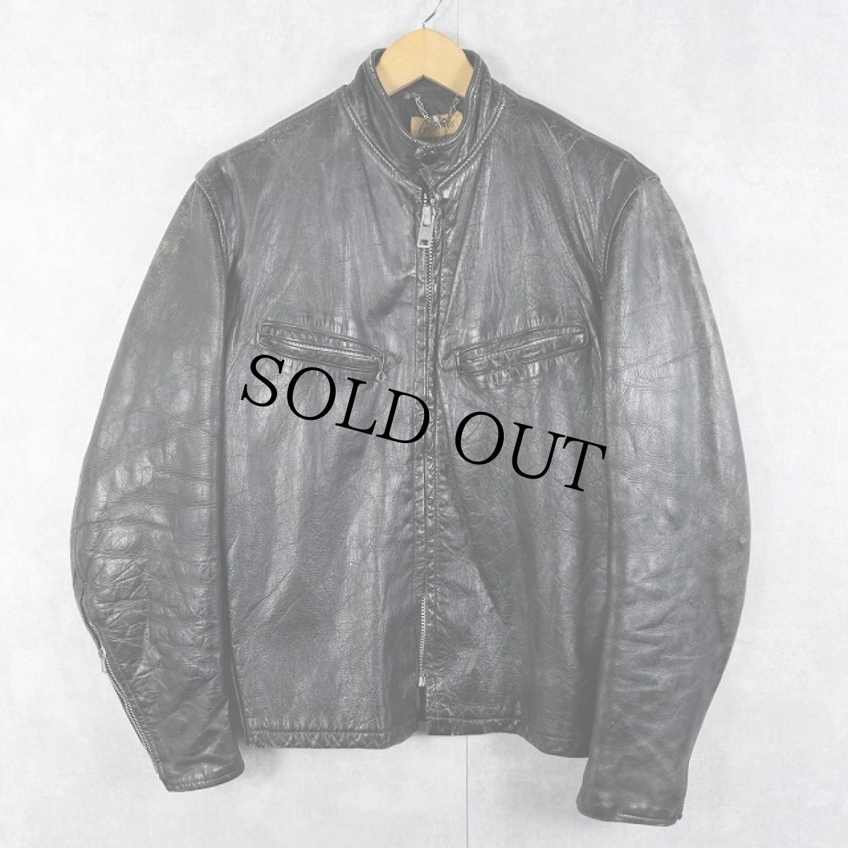 画像1: 60〜70's STEERHIDE キルティングライナー シングルライダースジャケット (1)