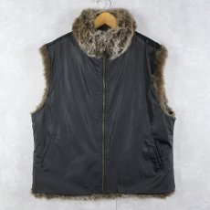 画像2: BLASSPORT リバーシブル フェイクファーベスト L (2)