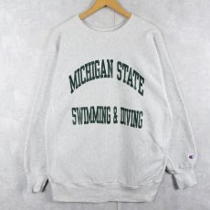 画像1: 90's Champion REVERSE WEAVE USA製 "MICHIGAN STATE SWIMMING & DIVING" プリントスウェット XXL (1)