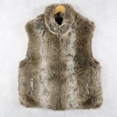 画像1: BLASSPORT リバーシブル フェイクファーベスト L (1)