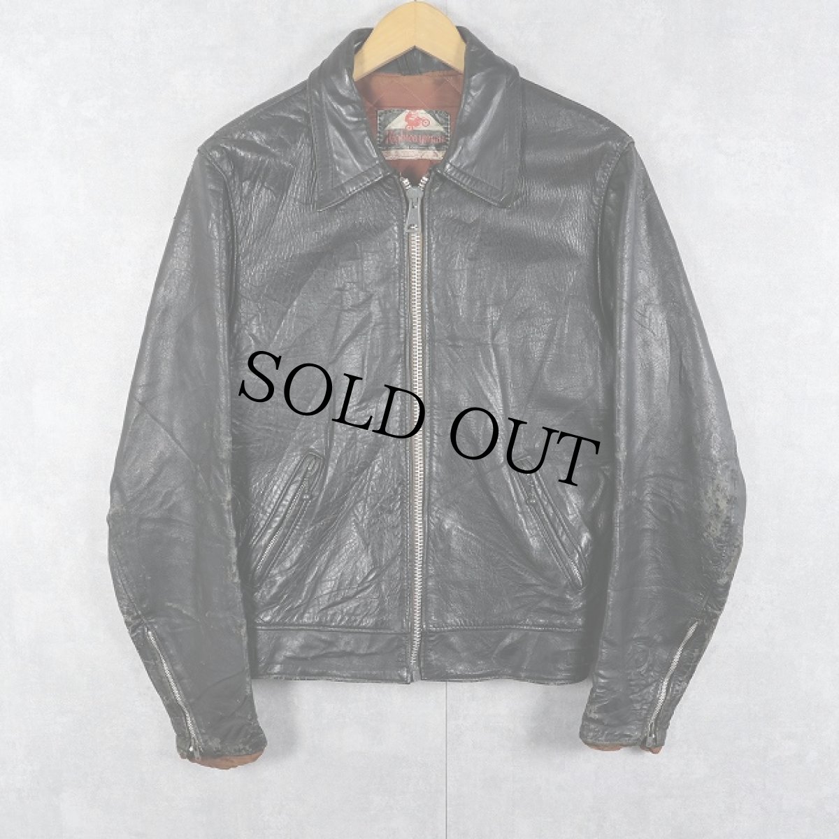 画像1: 70's Highwayman キルティングライナー シングルライダースジャケット (1)