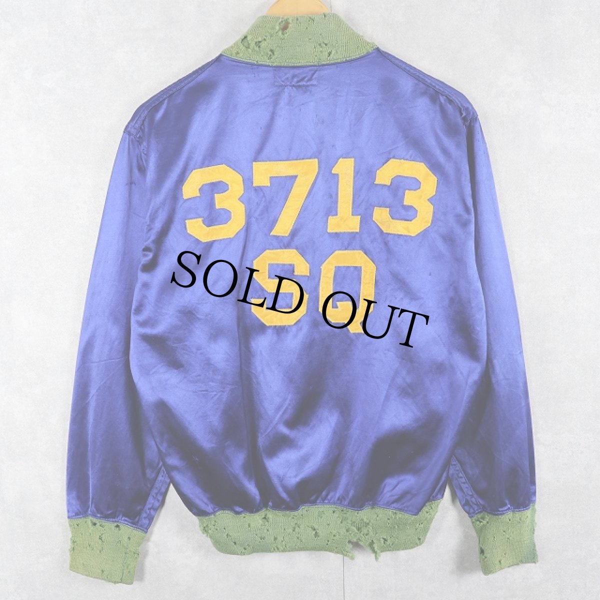 画像1: 50〜60's Southland "3717 SQ" レーヨンボタンスタジャン SIZE38 (1)