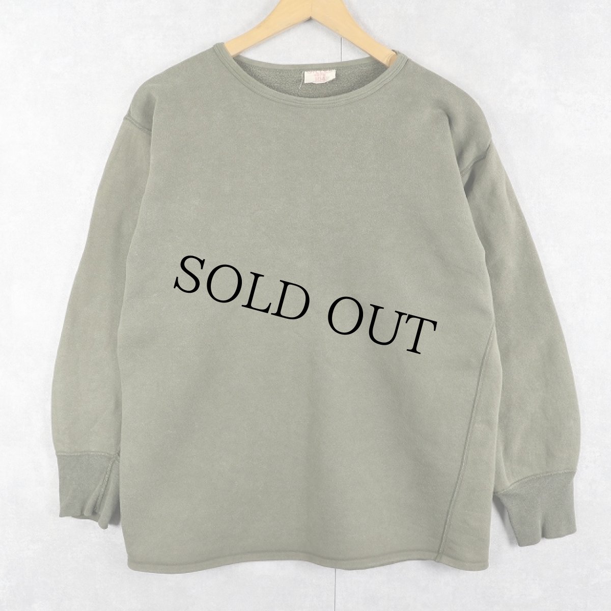 画像2: 70's FRENCH MILITARY インサイドアウト 無地スウェット (2)