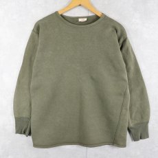 画像2: 70's FRENCH MILITARY インサイドアウト 無地スウェット (2)
