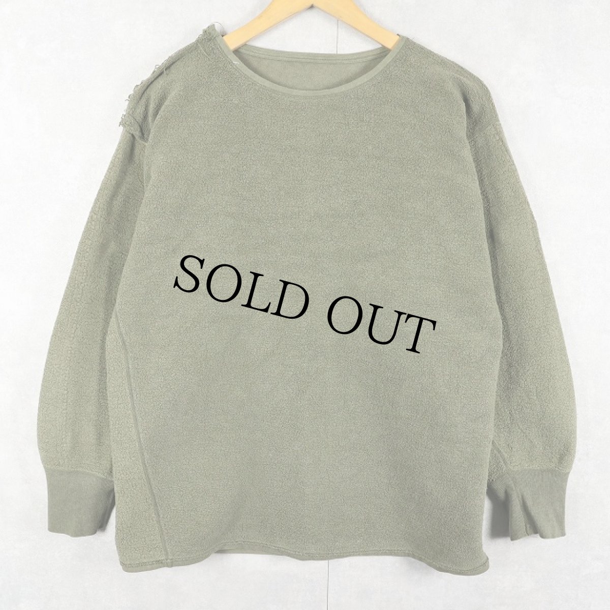 画像1: 70's FRENCH MILITARY インサイドアウト 無地スウェット (1)