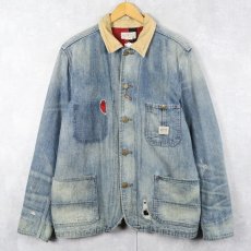 画像1: Ralph Lauren DENIM&SUPPLY チェック柄ライナー デニムカバーオール L (1)