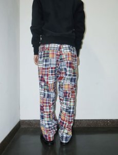 画像4: 80's〜 USA製 マドラスチェック柄 パッチワークパンツ W34 (4)