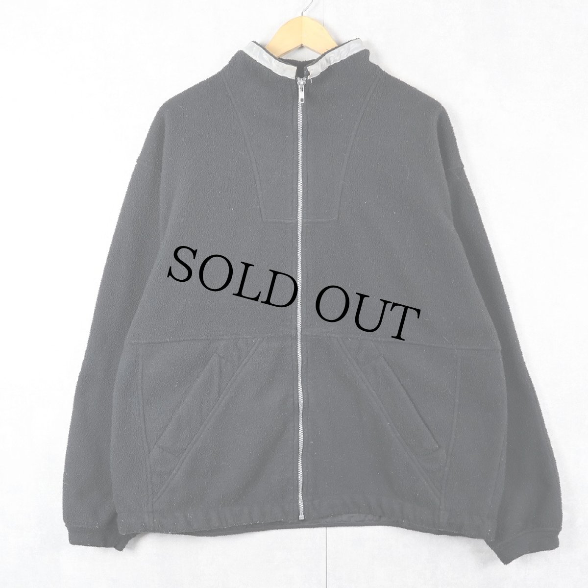 画像1: 90's GAP "GP TECH" フリースジップジャケット BLACK L (1)