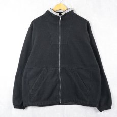 画像1: 90's GAP "GP TECH" フリースジップジャケット BLACK L (1)