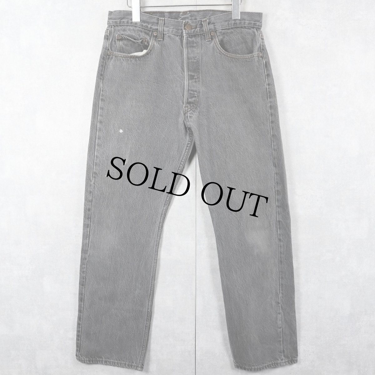 画像1: 80's Levi's 501 USA製 先染め ブラックデニムパンツ W33 (1)