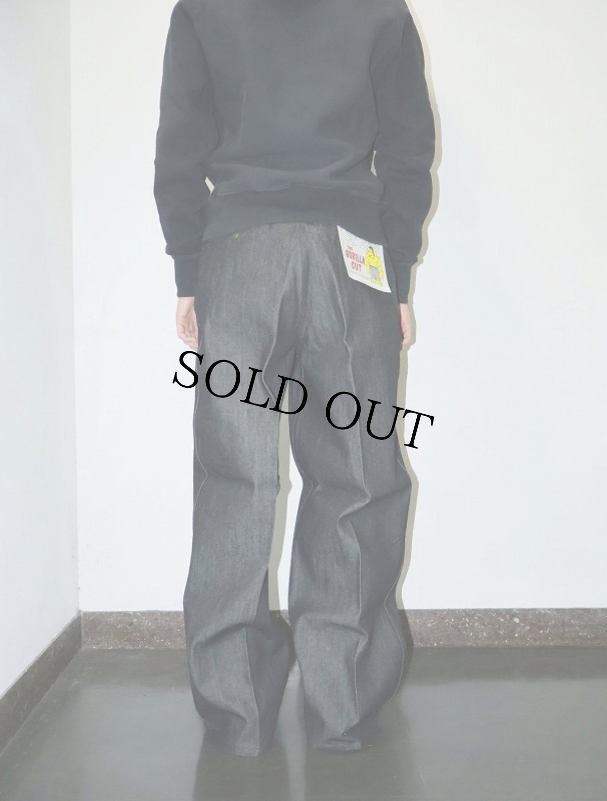 画像5: BEN DAVIS "THE GORILLA CUT" ゴリラカットデニムパンツ BLACK フラッシャー付き未使用品 W34 L30 (5)