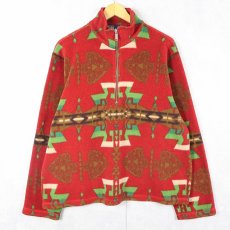 画像1: POLO Ralph Lauren CANADA製 ネイティブ柄 ハーフジップ フリースジャケット L (1)