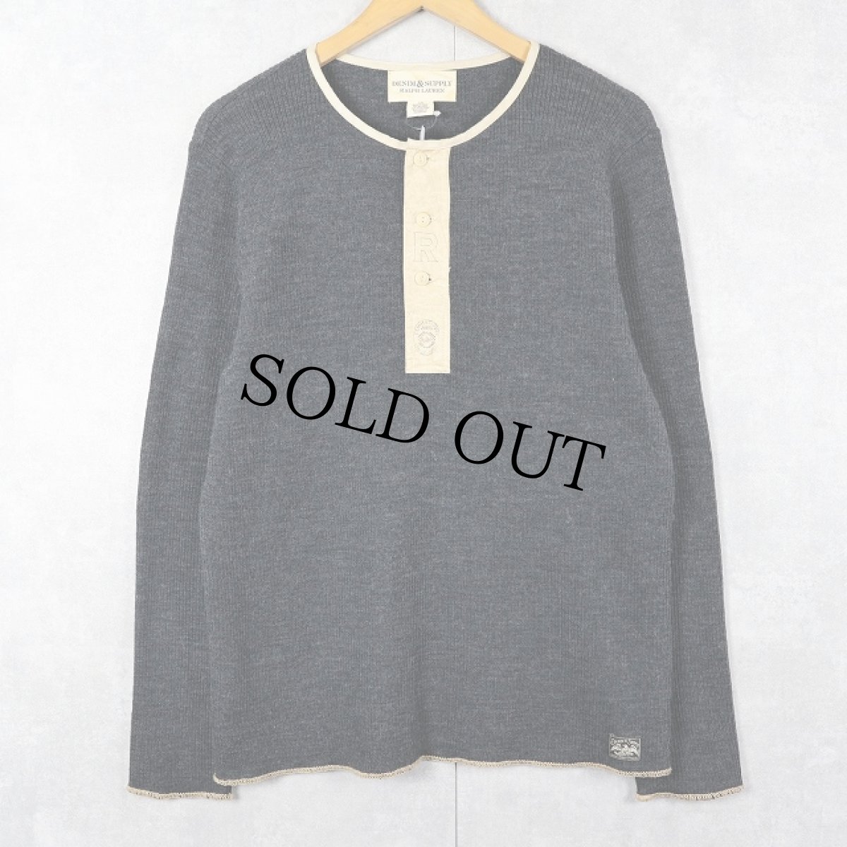 画像1: Ralph Lauren DENIM&SUPPLY ヘンリーネック ウールニットセーター L (1)
