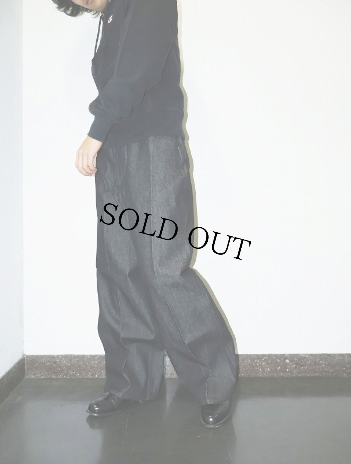 画像1: BEN DAVIS "THE GORILLA CUT" ゴリラカットデニムパンツ BLACK フラッシャー付き未使用品 W34 L30 (1)