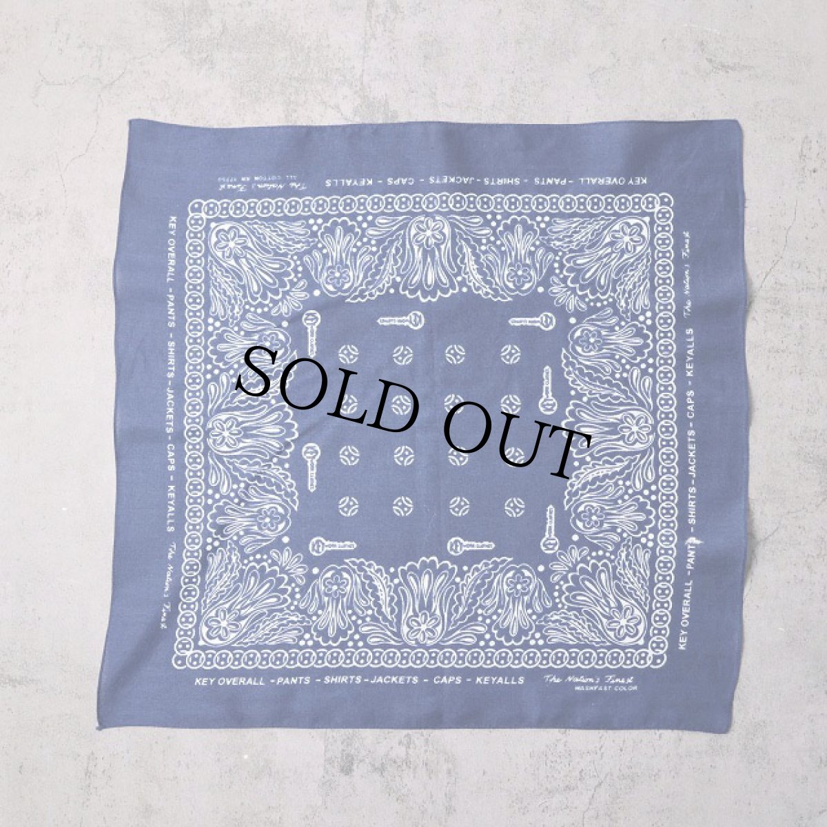 画像2: 60's KEY WORK CLOTHES バンダナ (2)