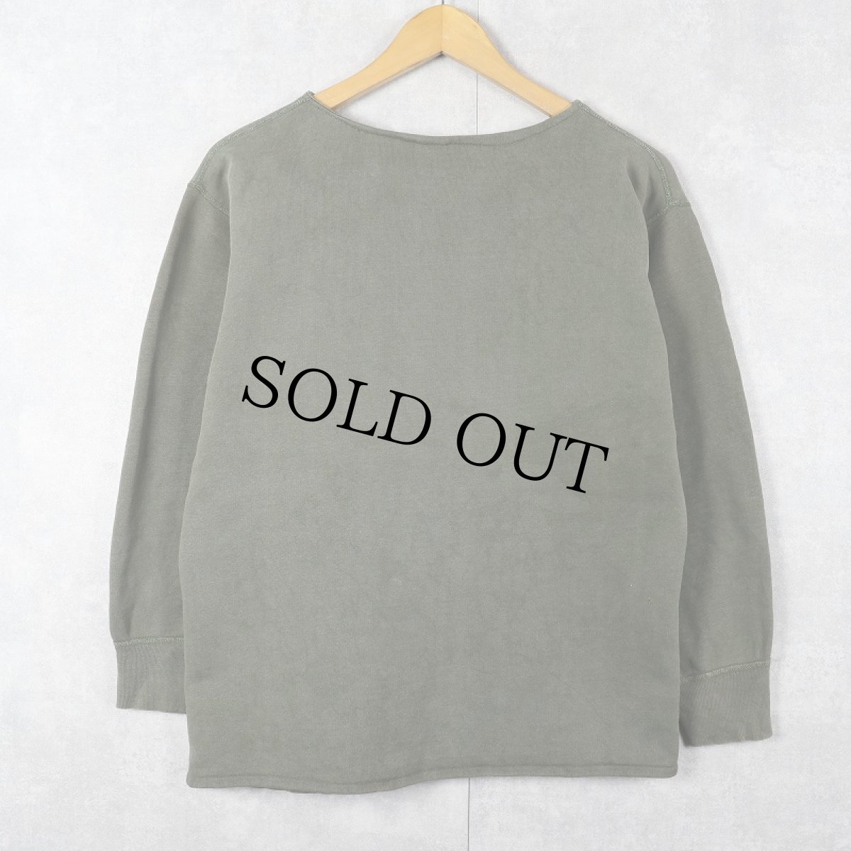 画像2: 70's FRENCH MILITARY インサイドアウト 無地スウェット (2)