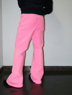 画像1: ネオンカラー ブーツカットデニムパンツ W33 (1)