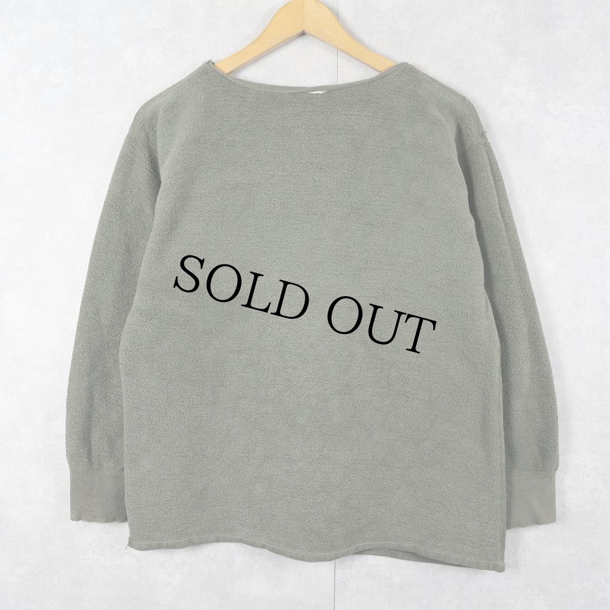 画像1: 70's FRENCH MILITARY インサイドアウト 無地スウェット (1)