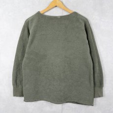 画像1: 70's FRENCH MILITARY インサイドアウト 無地スウェット (1)