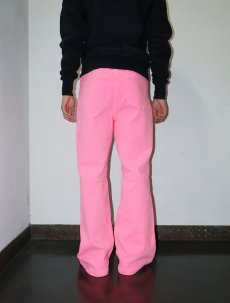 画像5: ネオンカラー ブーツカットデニムパンツ W33 (5)