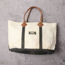 画像1: 80's L.L.Bean "BOAT AND TOTE" レザーハンドル キャンバストートバッグ BLACK LARGE (1)