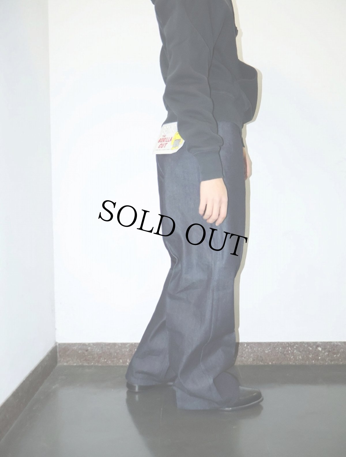 画像1: BEN DAVIS "THE GORILLA CUT" ゴリラカットデニムパンツ INDIGO DENIM フラッシャー付き未使用品 W32 L30 (1)