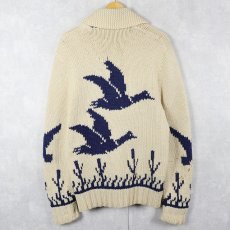 画像2: 60〜70's 鳥柄 カウチンニットジャケット (2)