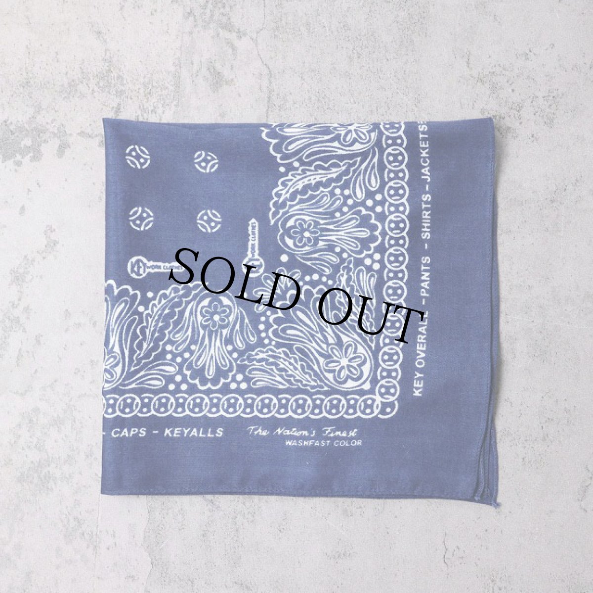 画像1: 60's KEY WORK CLOTHES バンダナ (1)