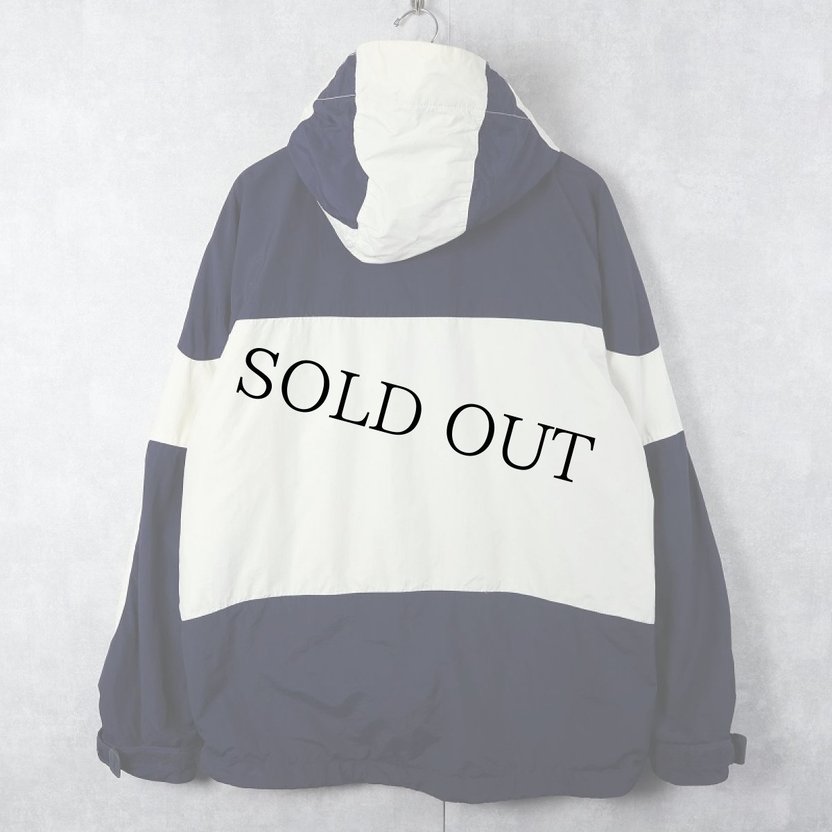 画像2: 【SALE】 90's POLO SPORT Ralph Lauren ロゴ刺繍 ナイロンマウンテンパーカー WHITE×NAVY XL (2)
