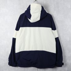画像2: 90's POLO SPORT Ralph Lauren ロゴ刺繍 ナイロンマウンテンパーカー WHITE×NAVY XL (2)