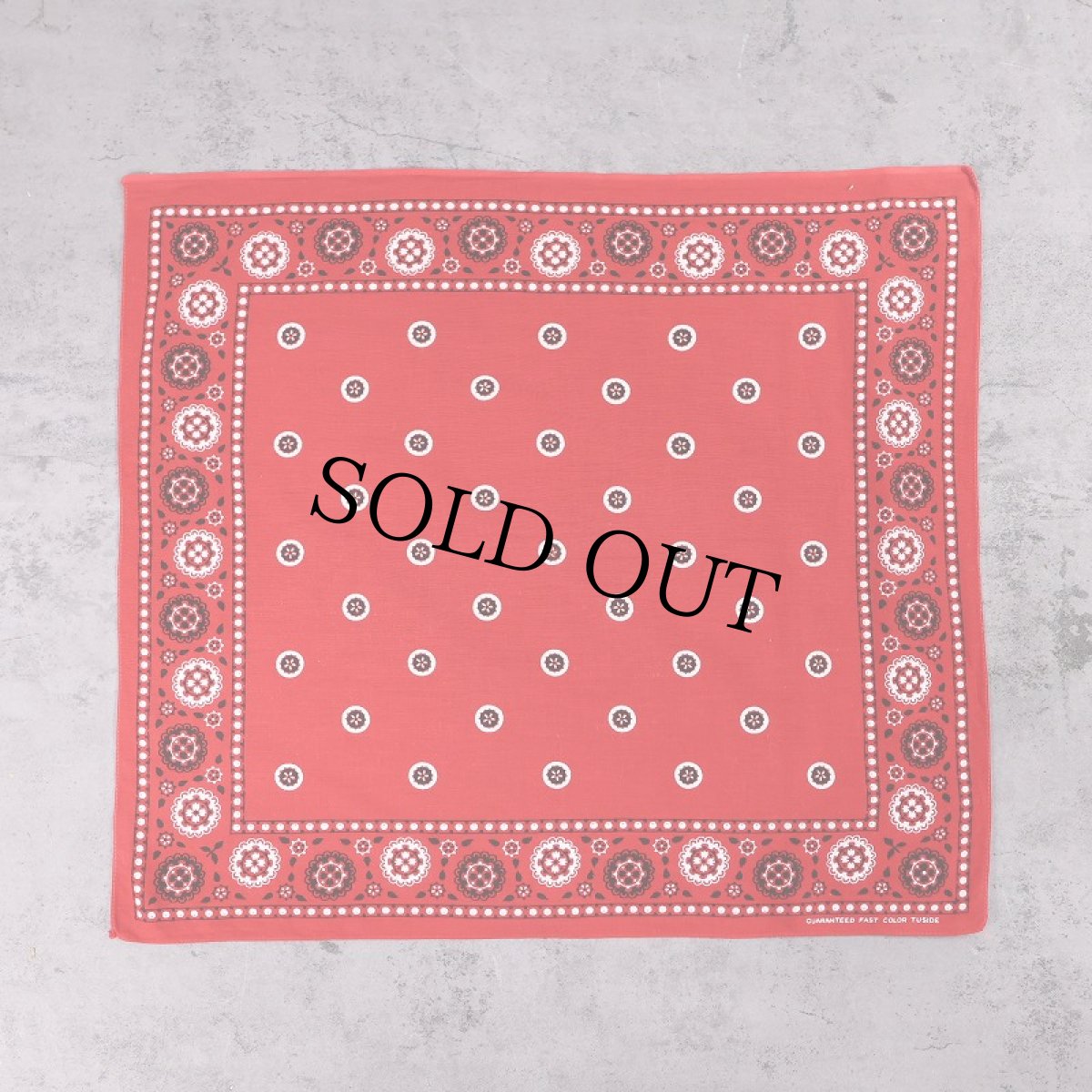 画像2: 60's GUARANTEED FAST COLOR 花柄 バンダナ (2)