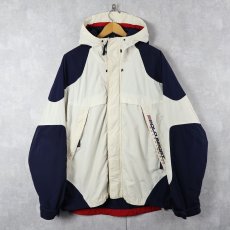 画像1: 90's POLO SPORT Ralph Lauren ロゴ刺繍 ナイロンマウンテンパーカー WHITE×NAVY XL (1)