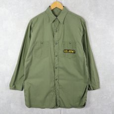画像1: 40's U.S.NAVY N-3 "U.S.ARMY" パッチ付き コットンポプリン ユーティリティシャツ (1)