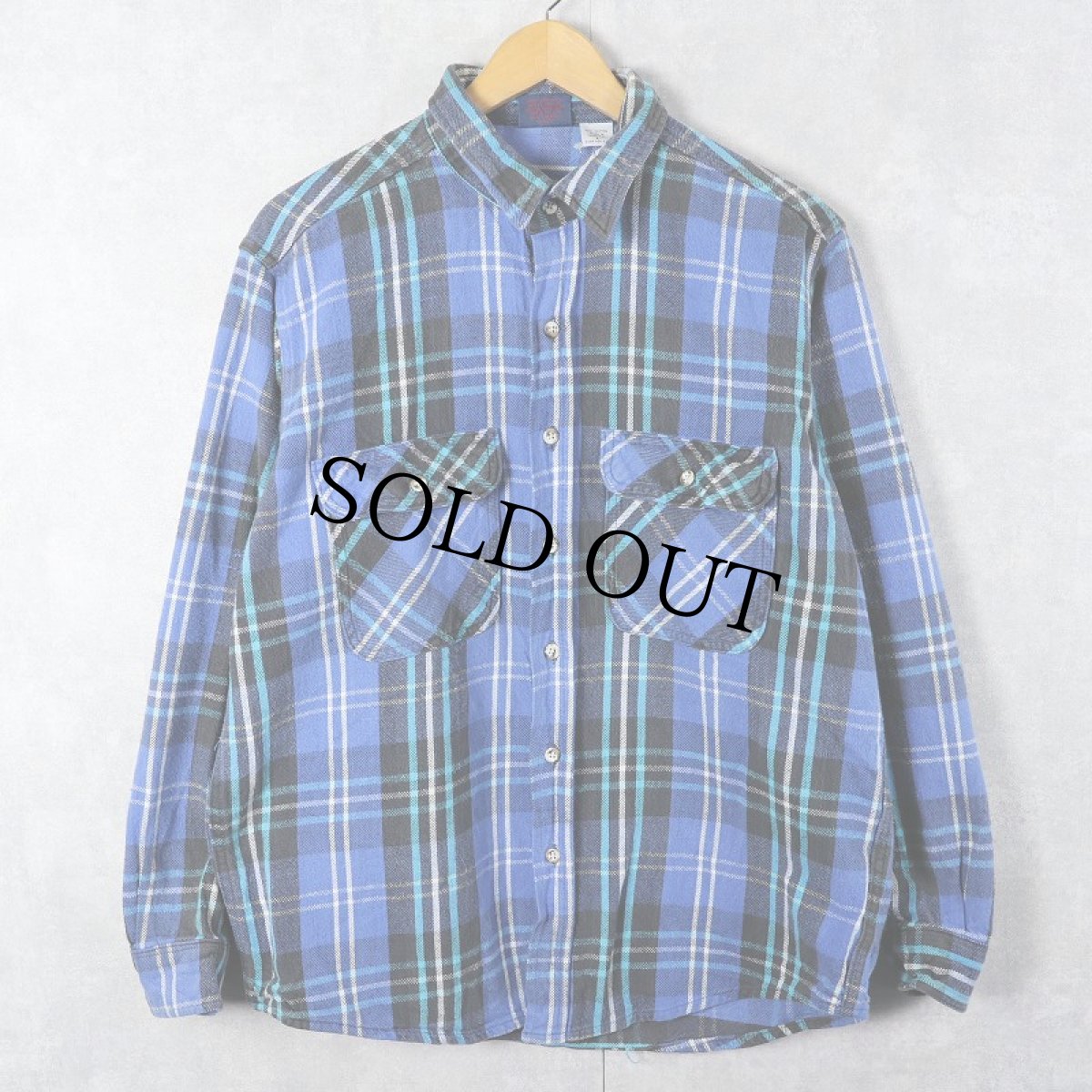 画像1: 90's DAKOTA チェック柄 ヘビーネルシャツ L (1)