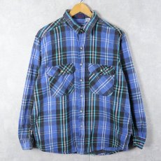 画像1: 90's DAKOTA チェック柄 ヘビーネルシャツ L (1)