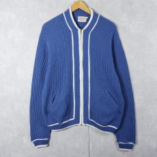 画像1: 60's ORLON by CAMPUS USA製 アクリルニットジップカーディガン L (1)