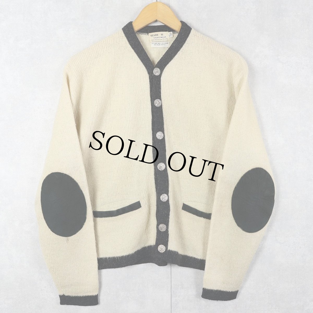 画像1: 60's SEARS SPORTSWEAR モヘアニットカーディガン M (1)